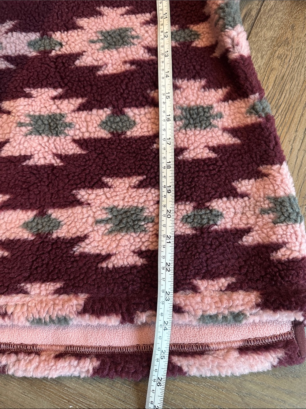 Orvis Aztec Southwest Deep Pile Sherpa Fleece Quarter Zip Pullover Pink Small NW - Picture 4 of 7